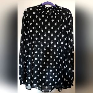 Torrid Chiffon Smocked Mock Neck Blouse